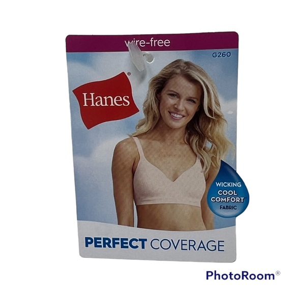 Hanes Perfect Coverage ComfortFlex Fit Wirefree Bra G260 in White Rib - Picture 12 of 16